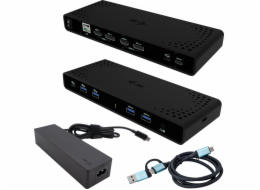 i-tec Universal Dual 4K Display Docking Station, Power Delivery 85W + i-tec USB-C Charger 100W