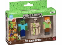 MINECRAFT 3D ERASERS - 3 PACK VER.C