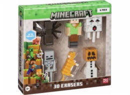 MINECRAFT 3D ERASERS - 6 PACK DELUXE BOX VER.B