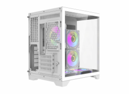 Počítačová skříň Darflash FT350 + 5 ventilátorů aRGB (bílá)