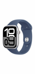 Hodinky Apple Watch Series 10 GPS 46mm Silver Aluminium Case with Denim Sport Band-S/M