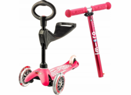 Micro tříkolová koloběžka/jízdní kolo Mini 3v1 Deluxe Pink