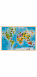 Goki Dřevěné puzzle Mapa světa