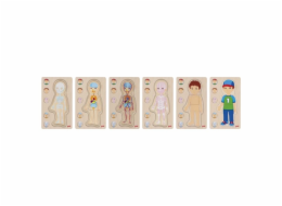 Goki Dřevěné puzzle Lidské tělo - kluk