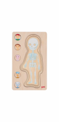 Goki Dřevěné puzzle Lidské tělo - kluk