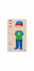 Goki Dřevěné puzzle Lidské tělo - kluk