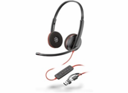 Poly Blackwire 3220 náhlavní souprava, USB-C/A adaptér, stereo