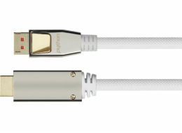 Kabel PYTHON Nylong kabel Python DisplayPort 1.4 a HDMI 2.0. bílé 3 m