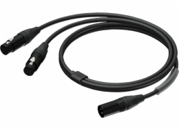 Kabel Procab  PRA736/1.5 Samec XLR - 2 x Samice XLR, UltraFlex, 1,5 m