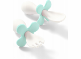 Ergonomický příbor pro děti Baby Ono bílozelený