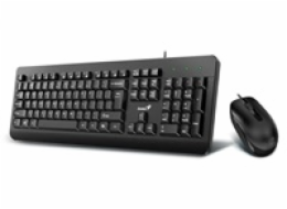 GENIUS klávesnice s myší KM-160, Drátový set USB, Copilot, černý, CZ+SK layout