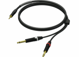 Kabel Procab  PRA713/3 3,5 mm samec stereo - 2 x 6,3 mm Jack samec mono - UltraFlex 3 m