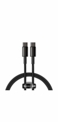 Baseus CATWJ-01 Baseus Tungsten Gold rychlonabíjecí / datový kabel USB-C na USB-C 100W 1m, černá