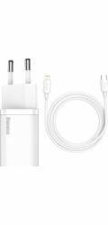 Baseus TZCCSUP-B02 Baseus Super SI set adaptéru USB-C 20W a kabelu USB-C do Lightning 1m, bílá