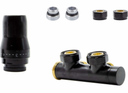 Schlosser DUO-PLEX SET 3/4xM22x1,5 LEVÁ, VSUVKA, HLAVNÍ NAPÁJENÍ, PLN CU - MAT ČERNÁ
