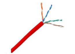 UTP kabel PlanetElite, Cat5E, licna(lanko), PVC, červená, 305m
