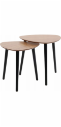 Home Styling Collection Sada konferenčních stolků se třemi nohami z borovicového dřeva, 2 kusy