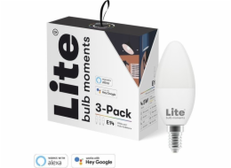 Lite žárovky momenty lite žárovky momenty inteligentní žárovka, e14, 5w, rgb+2700-6500k, 3 balení