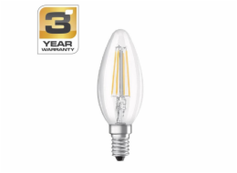 Žárovka STANDART, LED, B35, 4,3W, E14, 2700K, 470lm, transparentní