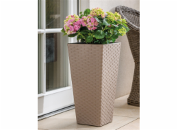Hrnec FORM PLASTIC RATTAN SLIM, O 34 cm, hnědý
