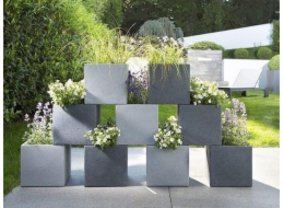 Hrnec Scheurich Stony Black, plastový, O 38 cm, černý