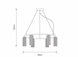 Stropní svítidlo Domoletti P16065-6RP D5H13 zlatá, 30 W, GU10