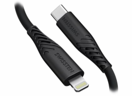 Swissten datový kabel soft silicone usb-c / lightning 1,5 m 60w černý
