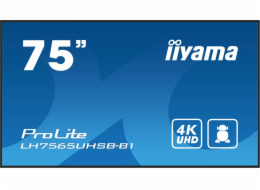 iiyama ProLite LH7565UHSB-B1 - 75" Třída úhlopříčky (74.5" zobrazitelný) displej LCD s LED podsvícením - digital signage - Android - 4K UHD (2160p) 3840 x 2160 - černá