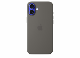 iPhone 16 Plus Silicone Case with MS - Stone Gray