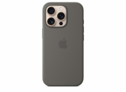 iPhone 16 Pro Silicone Case with MS - Stone Gray
