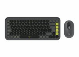Logitech POP Icon Combo - Klávesnice a sada myši - bezdrátový - Bluetooth LE - QWERTY - US mezinárodní - grafit, zelená