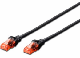 Digitus Patch Cable, CAT 6 UTP, AWG 26, měď, černý 3m