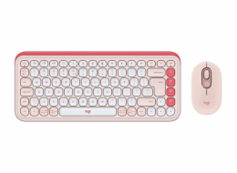 Logitech POP Icon Combo - Klávesnice a sada myši - bezdrátový - Bluetooth LE - QWERTY - US mezinárodní - ružová, bělavá