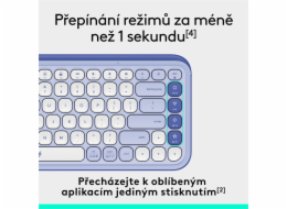 Logitech POP Icon Keys - Klávesnice - bezdrátový - Bluetooth LE - QWERTY - US mezinárodní - šeřík, krémová