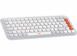 Logitech POP Icon Keys - Klávesnice - bezdrátový - Bluetooth LE - QWERTY - US mezinárodní - krémová, oranžová