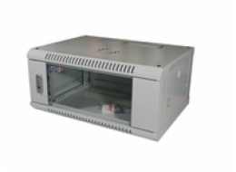 LEXI-Net 19" nástěnný rozvaděč 4U 600x450, nosnost 60 kg, skleněné dveře, rozložený, šedý