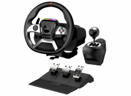 GENIUS GX Gaming volant SpeedMaster X5 FF/drátový/ USB-C/1080° rotační a vibrační/pedály/řadící páka/ PC,PS4,XBOX One