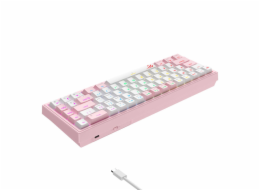 Mechanická herní klávesnice Havit KB874L RGB (růžová a bílá)