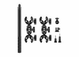 Motorcycle/bicycle mount PULUZ with two clamps and selfie stick 150 cm