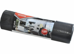 Kancelářské výrobky Pytle na odpadky pro domácnost s páskou OFFICE PRODUCTS, super pevné (LDPE), 120 l, 10 ks, černé