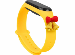 Vánoční náramek Hurtel Strap Xmas Wristband pro Xiaomi Mi Band 6 / Mi Band 5 Vánoční silikonový náramek žlutý (zvonky)