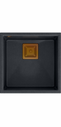 Dřez Quadron DAVID 40 GraniteQ černý diamant/měď prvky