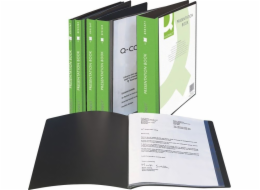 Q-Connect Nabídková složka Q-CONNECT s kapsou na štítky, PP, A4, 820 mikronů, 60 rukávů, černá