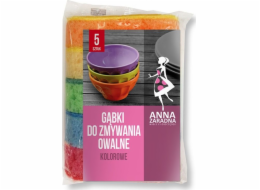Anna Zaradna ANNA ZARADNA mycí houby, oválné, barevné, 5 ks, mix