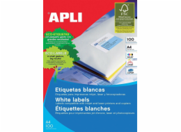 Univerzální etikety Apli APLI, 105x57mm, obdélníkové, bílé, 100 listů.