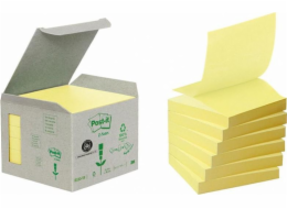 Post-It 3M Eco-friendly Post-it_ Z-Notes s certifikátem PEFC Recycled, žlutá, 76x76mm, 6 bloků po 100 bankovkách