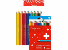 Caran d`Arche CARAN D'ACHE Swisscolor akvarelové tužky, kartonová krabička, 18 ks.