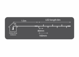Lyyt 100CON-CW, venkovní LED světelný řetěz, 100x LED studená bílá, IP44