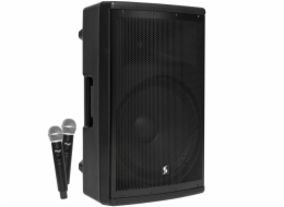 Stagg AS15B, aktivní 15" bateriový reprobox MP3/BT/USB/TWS, 2x UHF, 200W