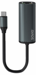 SAVIO Adapter USB-C 3.1 Gen.1 (M) to RJ-45 Gigabit Ethernet (F) 1000 Mbps AK-56 grey